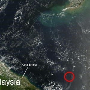 �����������㵽��������MH370ʧ�µص�ͼ��