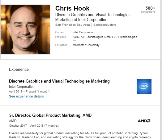 Intel�ػض��������ˣ���RadeonƷ������Chris Hook�ٵ�