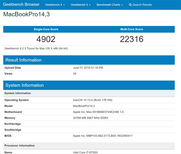 6i7-8750H+32GBڴ棺MacBook Proܷ