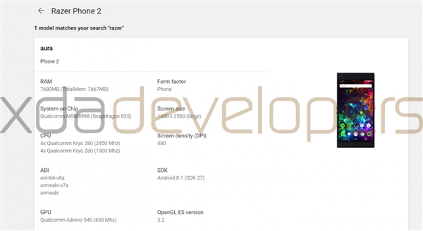 10��10�շ� Razer Phone 2�����ع⣺��������835��