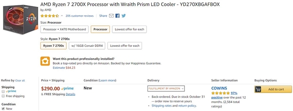 AMD Ryzen 7 2700X�������м�88�ۣ�Intel i9-9900K������