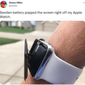 苹果摊上大事！Apple Watch再遭遇电池鼓包或爆炸